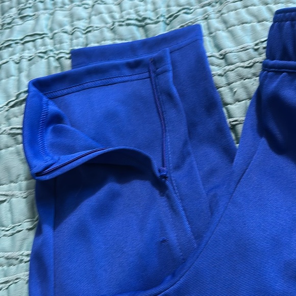 Adidas royal Blue pants Three-Stripe Design Sz Med tall NWOT never worn - Picture 3 of 5